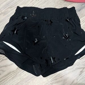 Star Short AS REVIVAL Black Shorts with Metallic Black Star